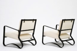 Jacques Adnet pair of armchairs side and back view
