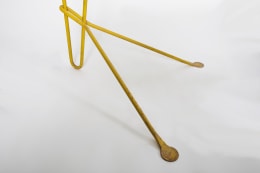 Michel Buffet's yellow floor lamp, detailed image of base and feet