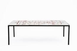 Jean Rivier's ceramic coffee table, full straight view