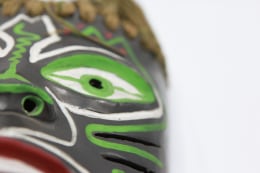 Colette Gu&eacute;den's ceramic mask detailed view of right side