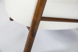 Attributed to Charlotte Perriand, pair of armchairs, detailed view of legs in single chair
