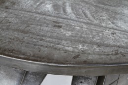 Modernist cement and iron desk, detailed view of top
