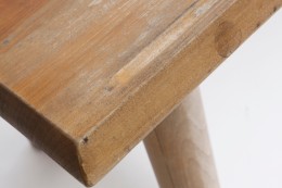 Charlotte Perriand's dining table, detailed view of corner showing groove