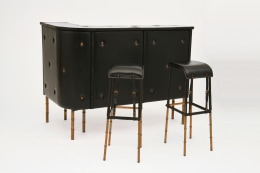 Jacques Adnet's bar with two stools