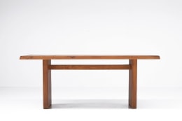 Pierre Chapo &quot;T14C&quot; dining table straight view without extensions