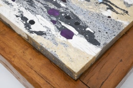 Paul Becker's coffee table stone and wood detail