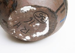 Roger Herman's ceramic vase view of underneath showing signature and date