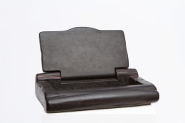 Alexandre Noll's black ebony box, lid open diagonal view