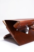 Herv&eacute; Baley's stool detail of wood and leather