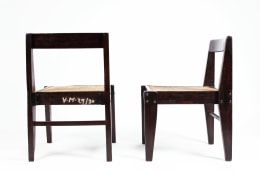Pierre Jeanneret's pair of demountable chairs back and side view