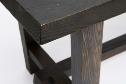 Charlotte Perriand's dining table, detailed view of legs and table top