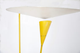 Michel Buffet's yellow floor lamp, detailed image of top and shade