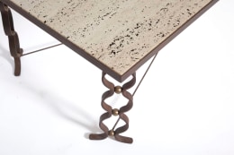 Jean Royère's &quot;Ruban&quot; coffee table, detailed view of legs and table top