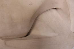 Marta Pan's ceramic sculpture, detailed view of where the two elements join