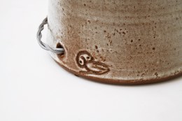 Roger Collet's ceramic table lamp detailed view of signature