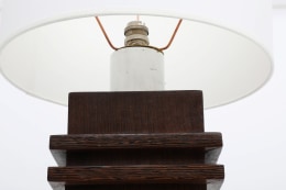Jacques Adnet's table lamp, detailed view of top