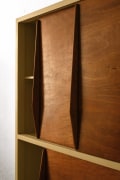 Le Corbusier's 4-door built-in closet, diagonal detailed view of doors slightly open