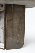 Modernist cement and iron desk, detailed view of base