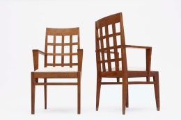 Ren&eacute; Gabriel pair of armchairs front view front and back view