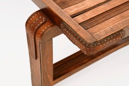 Jacques Adnet coffee table/bench detail