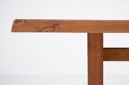 Pierre Chapo &quot;T14C&quot; dining table detailed view of table top and leg