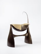 Philippe Hiquily's sculptural cradle, diagonal view with fur lining inside