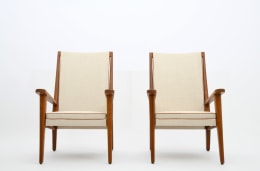 Jacques Adnet's pair of armchairs front view
