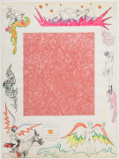 , ROBERT SMITHSON,&nbsp;Untitled [Pink linoleum center], 1964, Collage and color pencil on paper, 30 x 22 in.&nbsp;