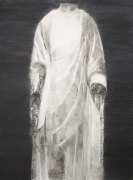 , SHI ZHIYING 石至莹, White Marble Figure of Buddha, 2014 Oil on canvas 94 7/16 x 70 13/16 in.
