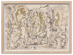 Viola Frey Untitled (Sketch with Three Grandmother Figures), 1981-84