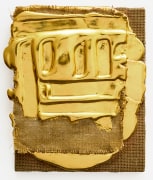 Nancy Lorenz, Red Gold on Burlap, 2015