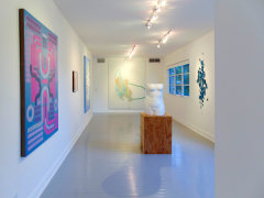 Lily Stockman, Andrew Brischler, Florence Derive, Michael Manning,&nbsp;Amy Bessone, and Rob Wynne&nbsp;on view during Judith Eisler Gloria&nbsp;(from Left to Right)