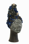 Beaded Head, 2012, Terracotta, porcelain, india ink, glass beads and epoxy