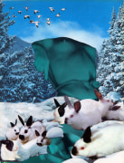 Marnie Weber Blue Nude with Snow Bunnies, 1996