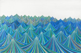 The Blue and Green Tents of Armageddon, 2007&nbsp;&nbsp; &nbsp;, color pencil and graphite on paper&nbsp;
