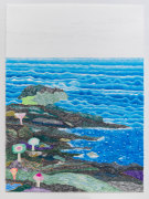 Puget Sound Memory - Shroom Beach, 2021, colored pencil on paper&nbsp;