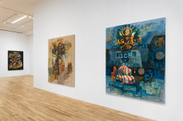 Installation view of Joseph Olisaemeka Wilson,&nbsp;Hard Times and Silver Teeth at the Spicewood County Casino, January 10 &ndash; February 22, 2025