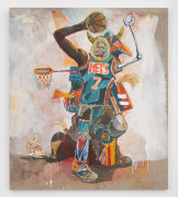 Kevin Durant (Idol Monster), 2022, oil, acrylic, and paper on canvas