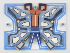 Blue Butterfly, 2019, glazed ceramic, acrylic on wood