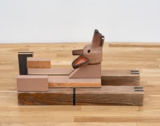 Moondog, 2024 glazed ceramic and acrylic on wood
