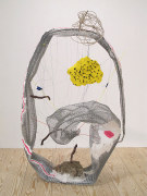 Once Upon a Time the End, 2011, metal, acrylic, paper mach&eacute;, clay, thread, wire, plastacine, plastic, rocks