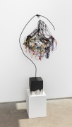 Untitled, 2022 metal, yarn, plaster, mylar, sponge, acrylic polymer, lotus root, wire, and string