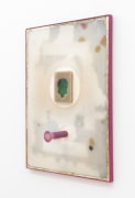 Interface 2, 2015&nbsp;, resin, pigment, heat branding gold foil,&nbsp;and painted steel frame