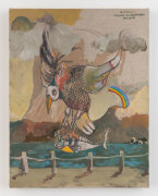 Bird of prey, 2021, acrylic, paper, and graphite on linen