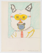 Untitled (Study for &quot;No Dogs Aloud&quot;), 1965, Ink, graphite and color pencil on paper