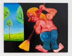 Sweeper, 2025 oil on masonite