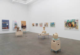 Genesis Belanger, Melissa Brown, Roy De Forest, Mimi Gross, curated by Dan Nadel, installation view at Derek Eller Gallery, New York
