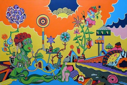 Avenue of Eden, 2002, acrylic, collage on canvas