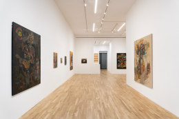 Installation view of Joseph Olisaemeka Wilson,&nbsp;Hard Times and Silver Teeth at the Spicewood County Casino, January 10 &ndash; February 22, 2025