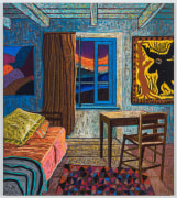 Sunrise with William Hawkins, 2021, oil stick, oil pastel, and Flashe on linen
